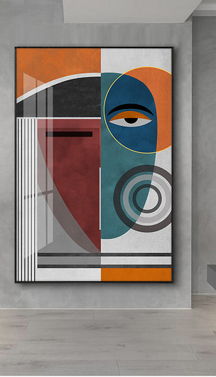 现代简约抽象几何人物线条工业风装饰画