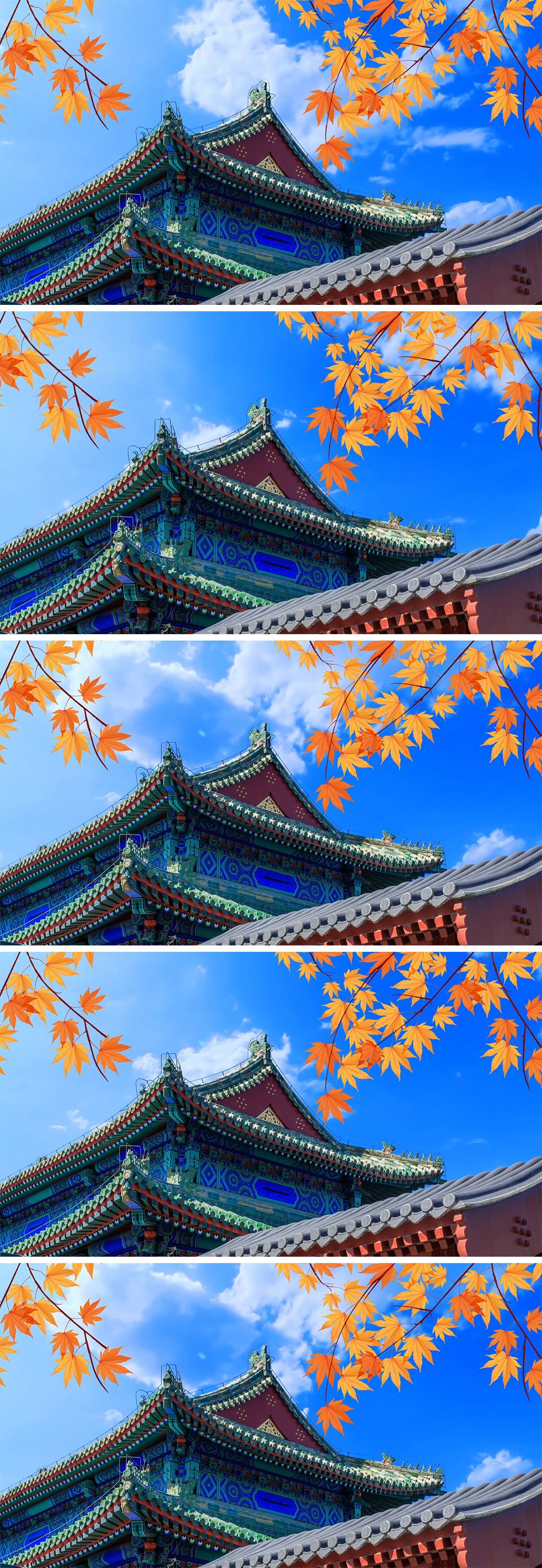 蓝天白云唐朝古建筑led背景视频