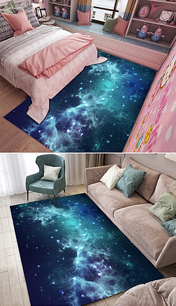 星空到地面地面装饰|星空地毯时尚现代地面装饰银河地毯
