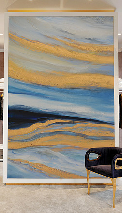 竖幅装饰油画玄关抽象(七十六)