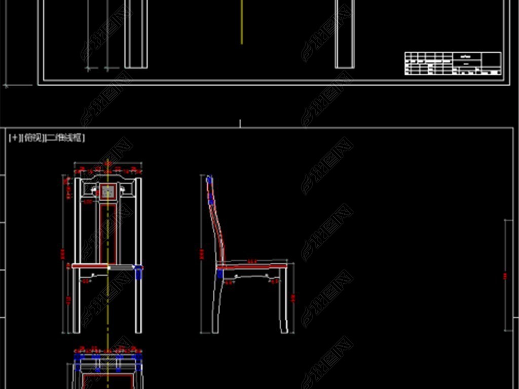 古典红木家具餐桌椅cad三视图和三个下料单下载-编号23712431-桌椅