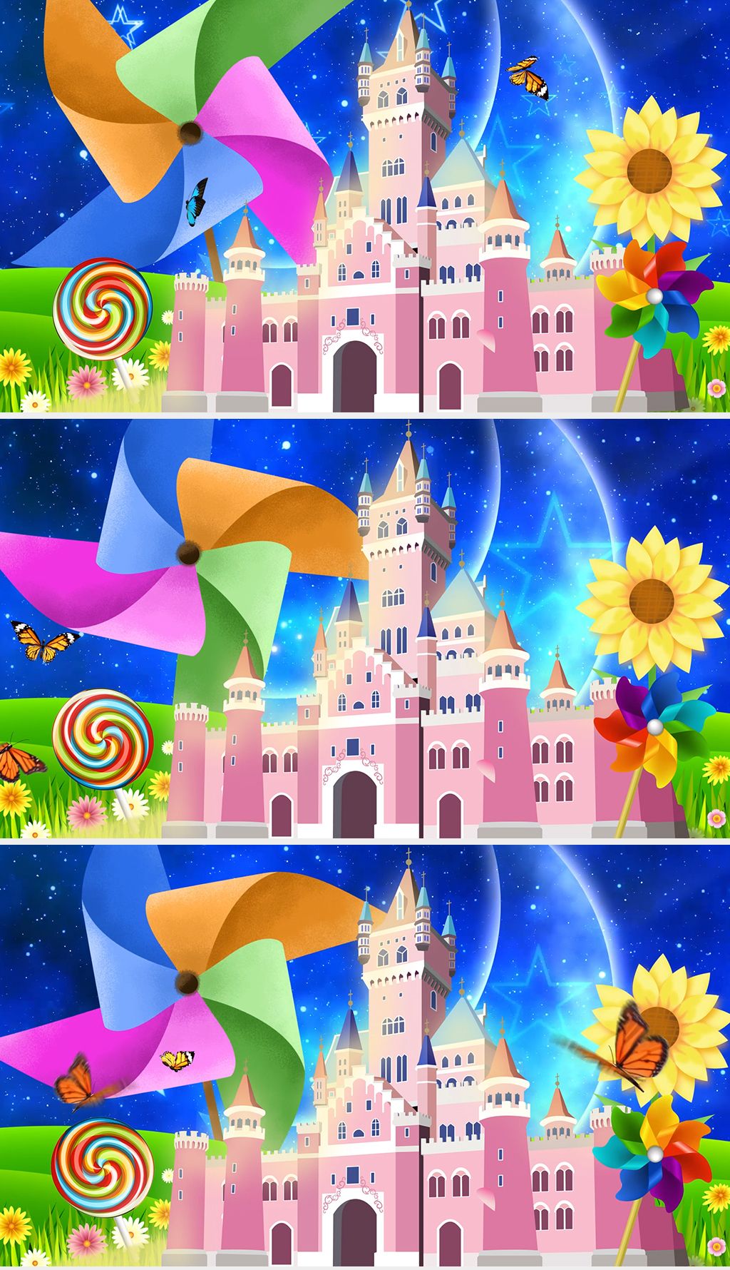 唯美梦幻星空卡通城堡儿童节情景剧led背景视频