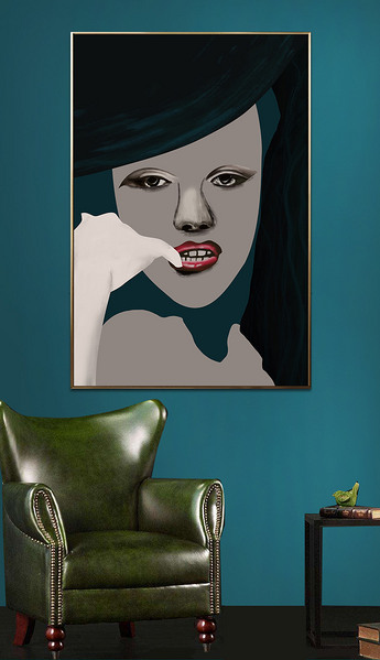 现代简约抽象女郎人像装饰画下载-编号23715887-人物装饰画-我图网