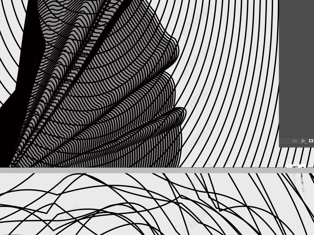 抽象艺术几何线条黑白画后现代玄关装饰画