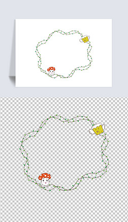 手绘卡通树叶边框手绘可爱对话框读书卡小报手抄报边框花边