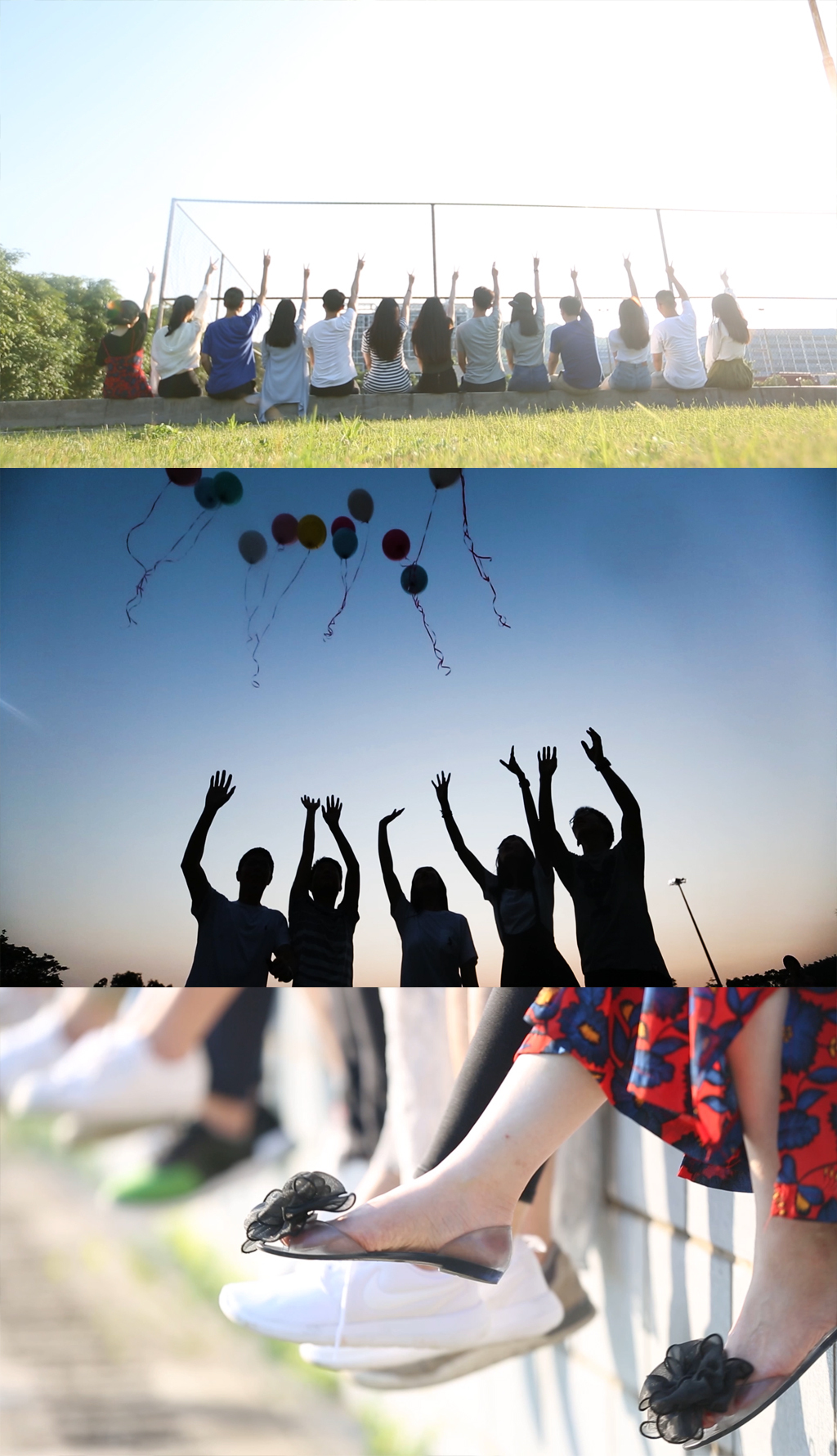 青春浪漫大学生放飞气球梦想