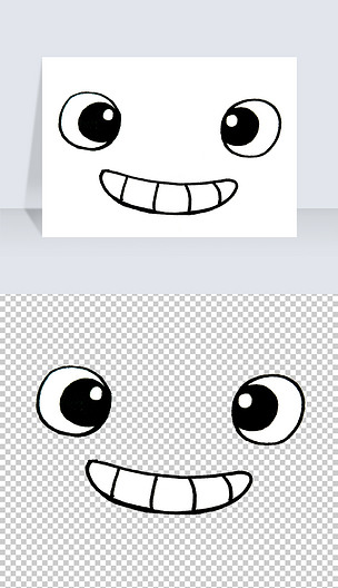 手绘卡通简约呲牙表情免抠png