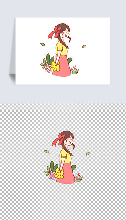 百花齐放 卡通免抠元素|春天赏花手绘卡通元素