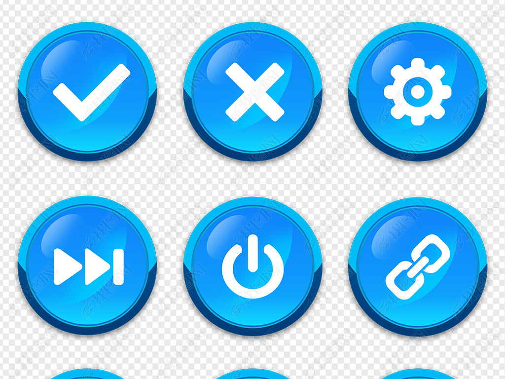 原创蓝色科技按钮箭头标签png素材版权可商用