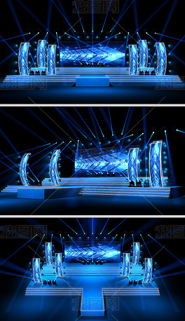 年会舞美设计效果图-我图网