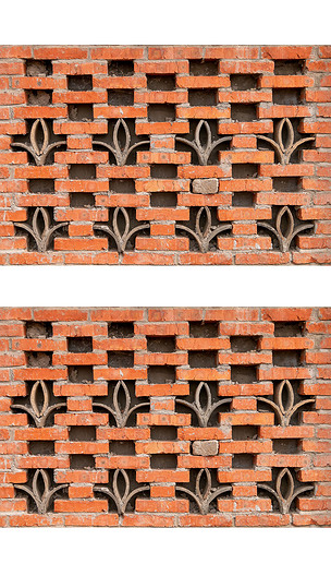 原创红砖镶瓦花墙-版权可商用