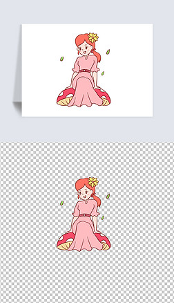 百花齐放 卡通免抠元素|春天赏花手绘卡通元素