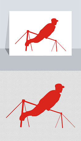 军人训练剪影矢量图