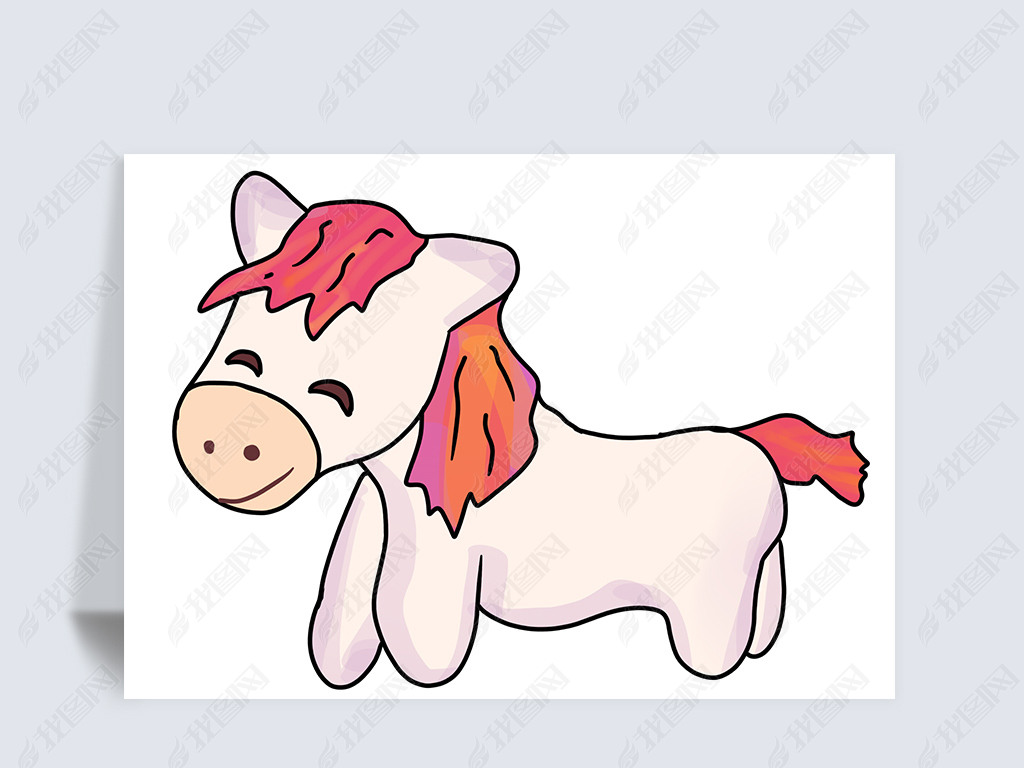 手绘卡通动物马儿q版可爱卡通萌萌哒小动物十二生肖png元素