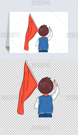 红领巾校服男孩少先队员敬礼的设计图少先队建队日清明节缅怀先烈元素