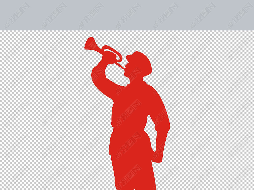 原创吹响胜利的号角剪影矢量图版权可商用