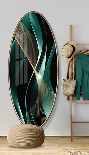 现代概念抽象鎏金艺术轻奢北欧镜面装饰画