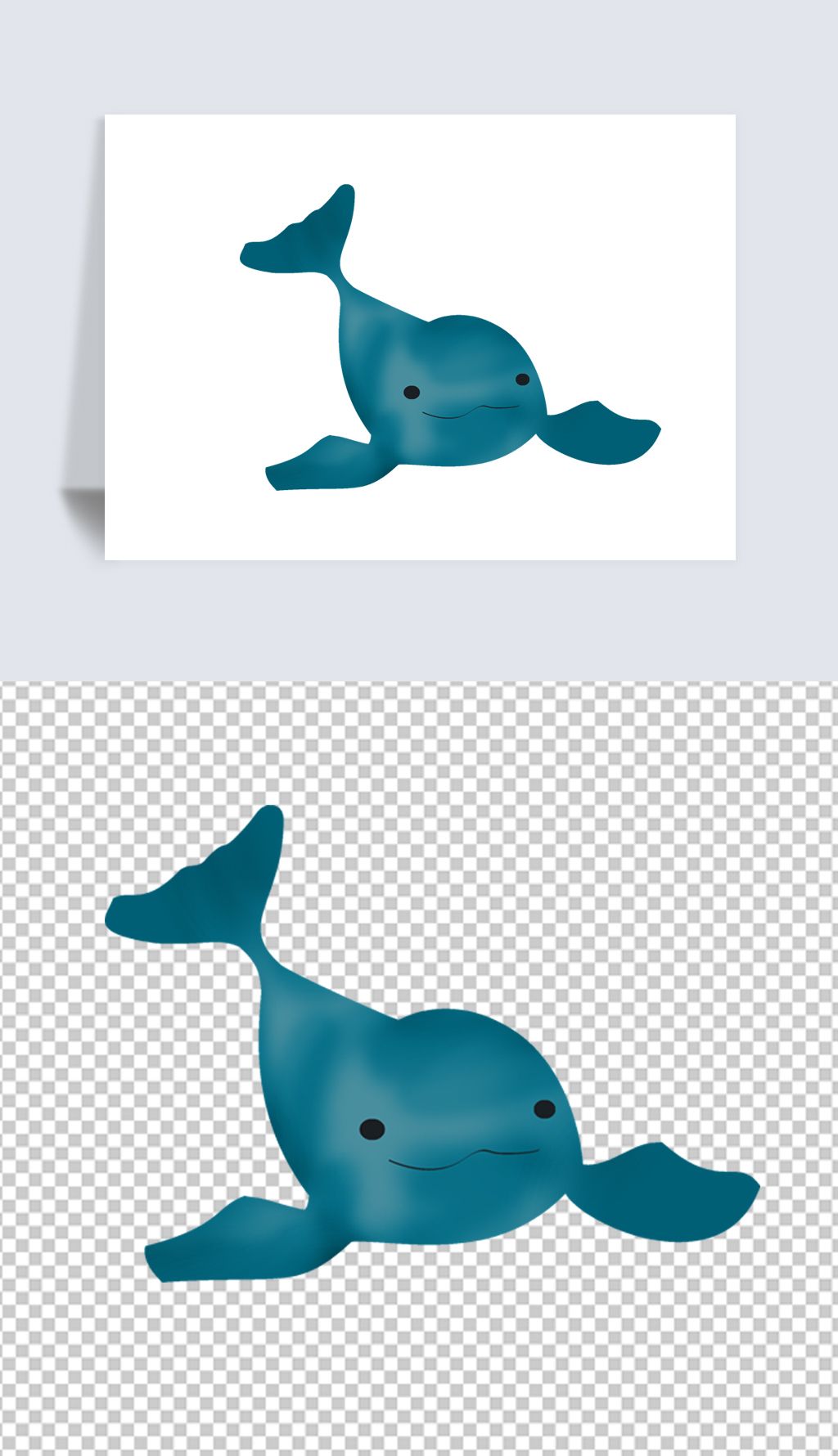 白鳍豚卡通手绘免抠元素png