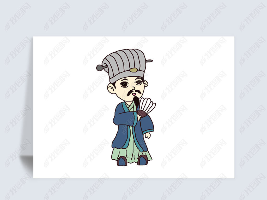 原创手绘卡通诸葛亮三国演义诸葛亮人物设计版权可商用