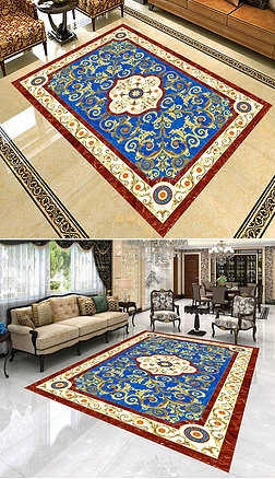 拼花欧式抛晶砖地毯原创高清拼图花纹地砖