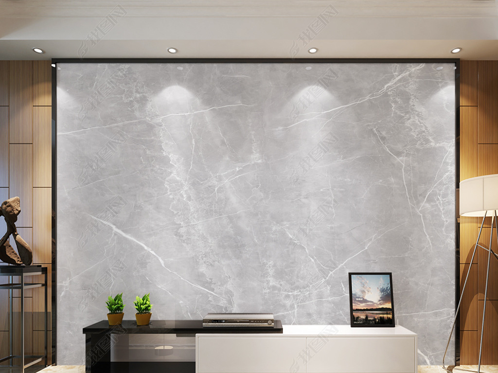 现代高级灰大理石背景墙