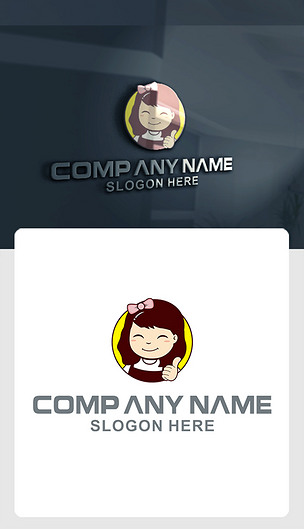 卡通小女孩食品零食餐饮标志下载-编号23755013-其他行业logo-我图网