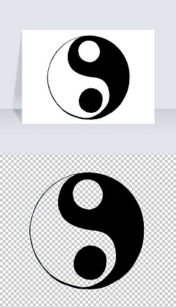 手绘阴阳太极图免抠png