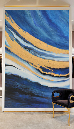 竖幅装饰油画玄关抽象(八十二)