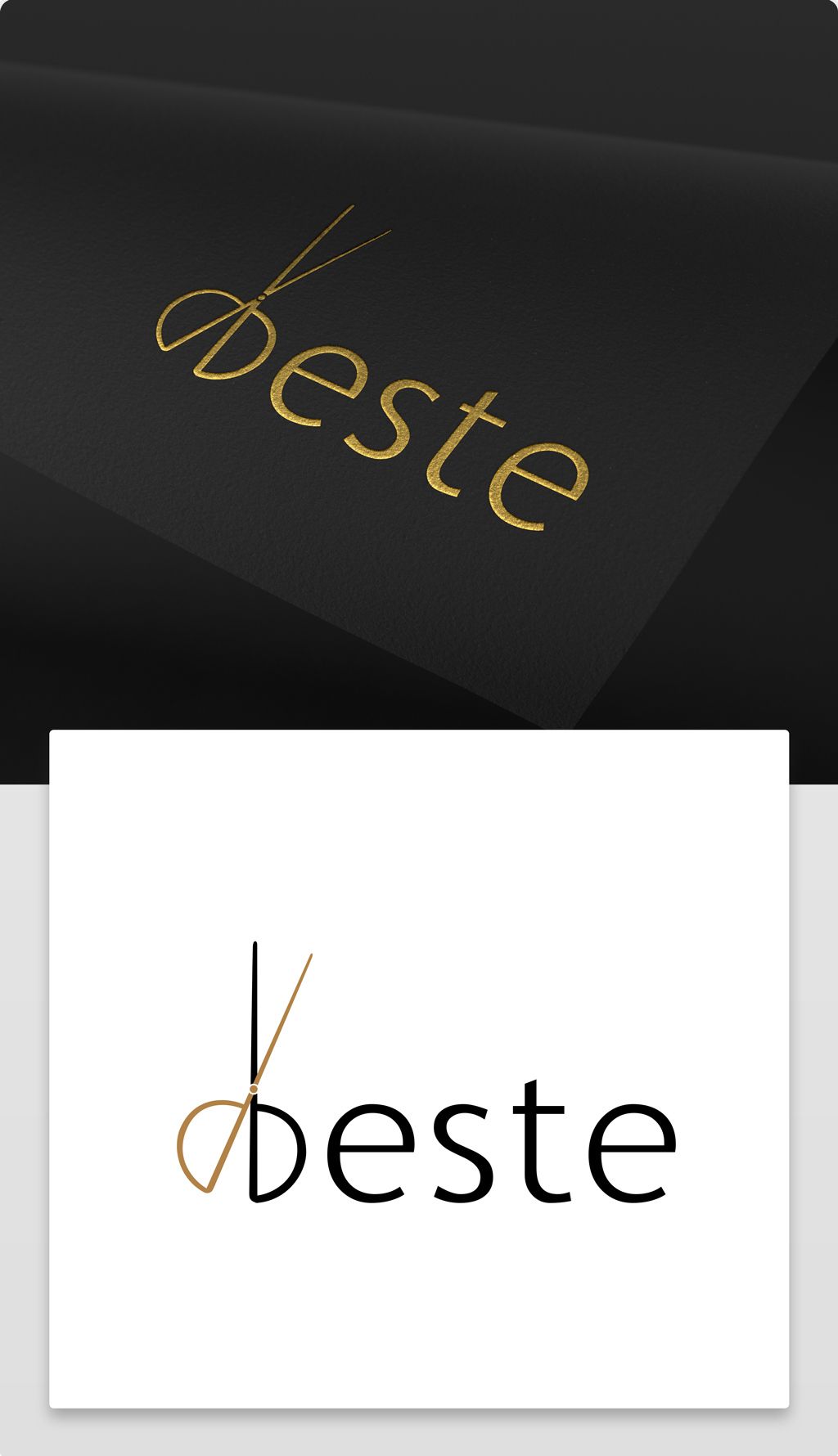 美容美发理发店logo设计剪刀标志beste英文字母字体设计