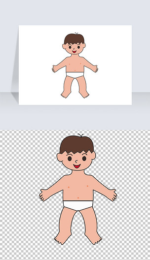 原创儿童手绘插画宝宝身体认知小男孩baby版权可商用