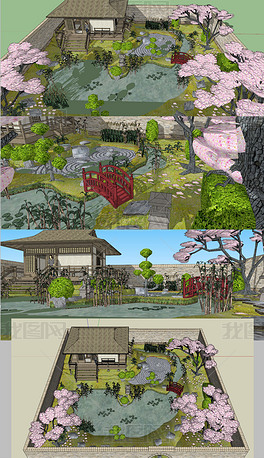 新中式庭院景观景