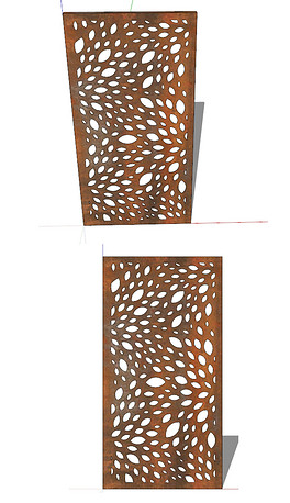锈板镂空景墙造型