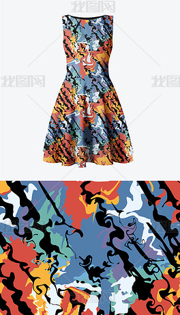 原创时尚简约风手绘肌理四方连续服装图案版权可商用