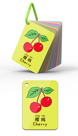 儿童早教启蒙樱桃中英文卡片cdr矢量图