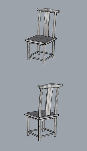 原创木头家具板式椅子中式家具犀牛模型3d模型obj模型-版权可商用