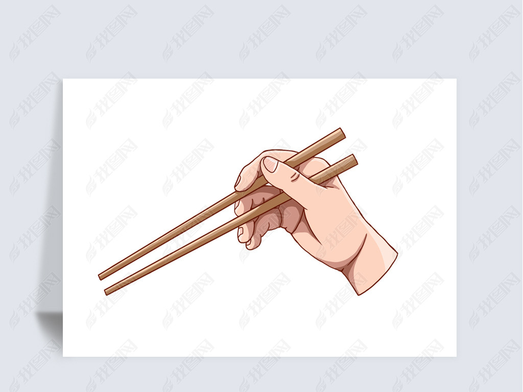 拿筷子的手夹菜手势动作元素png