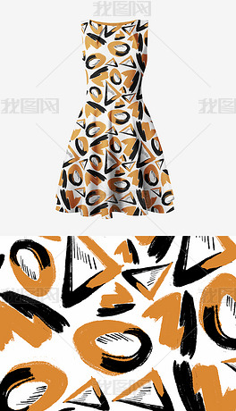 时尚简约风图形肌理四方连续服装图案设计