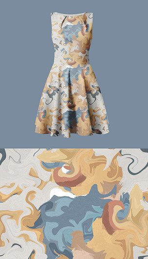 原创时尚简约风手绘肌理四方连续服装图案设计版权可商用