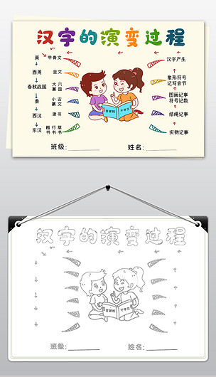 汉字演变过程思维导图汉字小报象形字手抄报电子小报