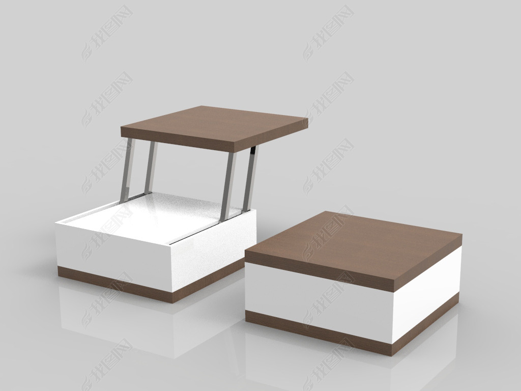 可变形咖啡桌椅犀牛3D模型