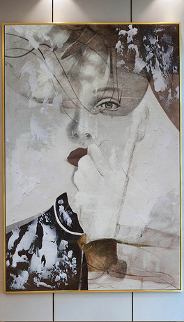 简素抽象人物现代油画艺术玄关