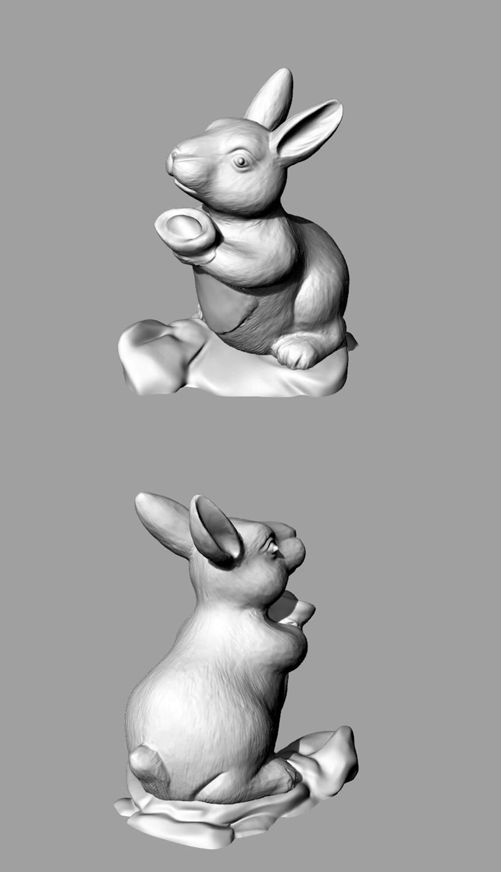 十二生肖兔子动物犀牛模型3d模型obj模型