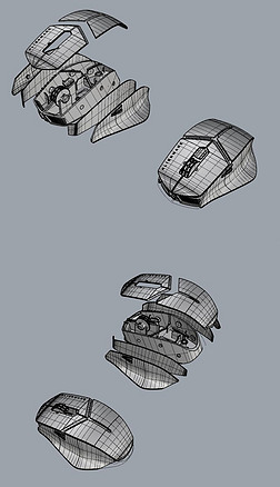 外星人鼠标带内部结构爆炸图犀牛模型3d模型obj模型