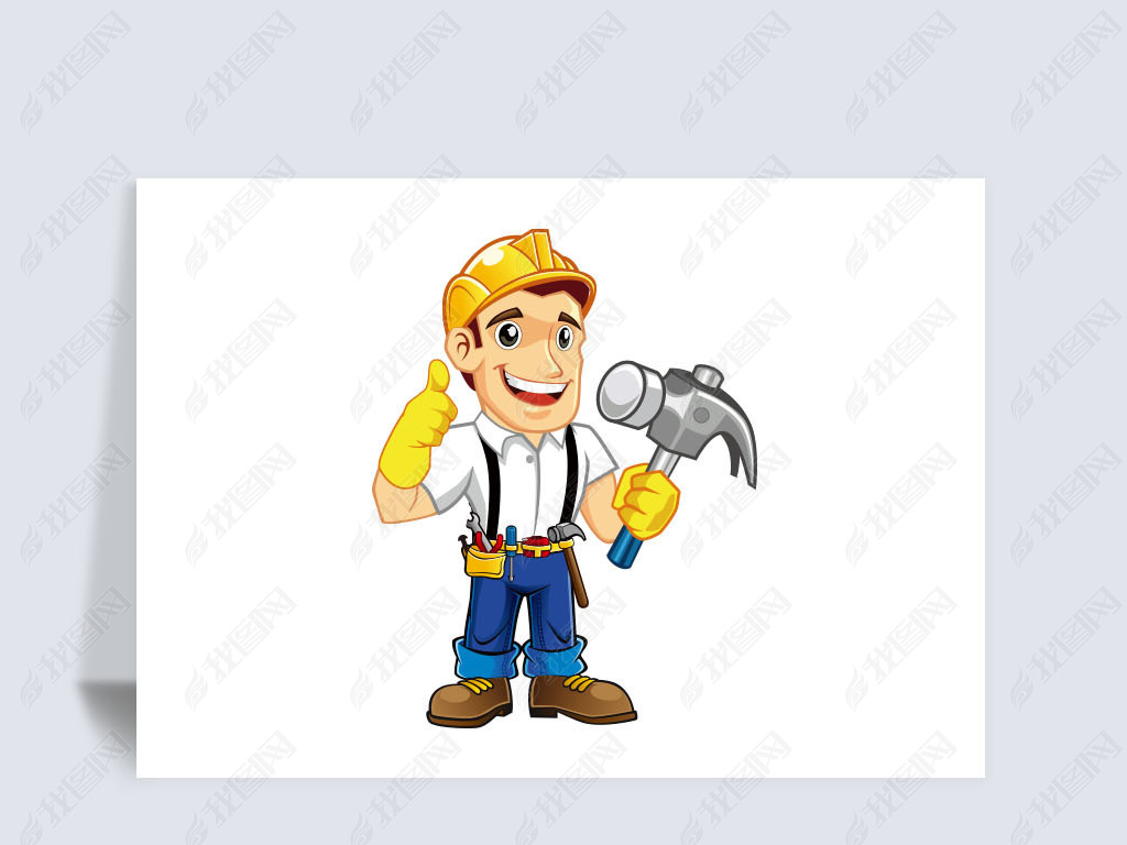 卡通装修工人