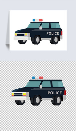 卡通110警车巡逻车png免抠素材汽车图片