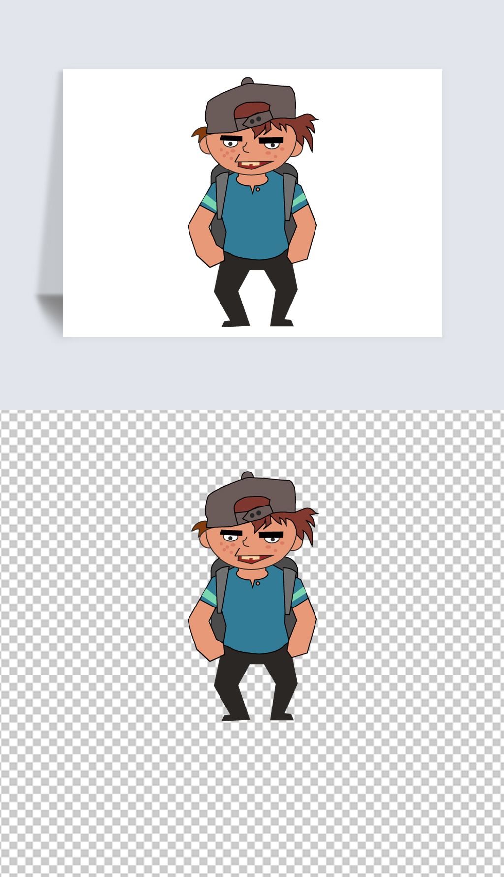 坏孩子小男孩卡通人物形象免抠素材元素