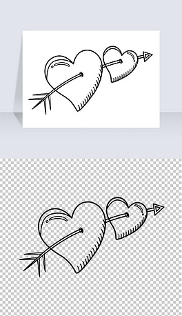 一箭穿心丘比特之箭简约表白图标png免扣素材