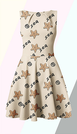 卡通星星字母服装图案印花