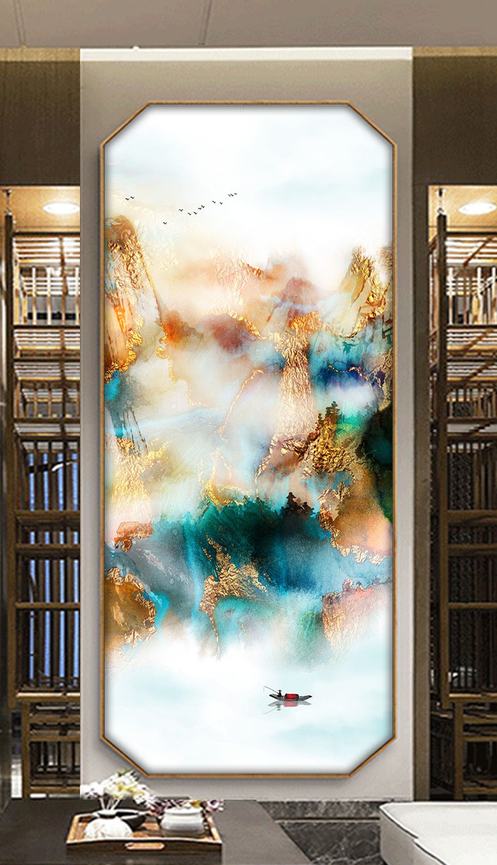 壁画素材简介我图网提供客厅装饰画新中式沙发背景墙挂画卧室现代简约