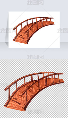 手绘木桥免抠png